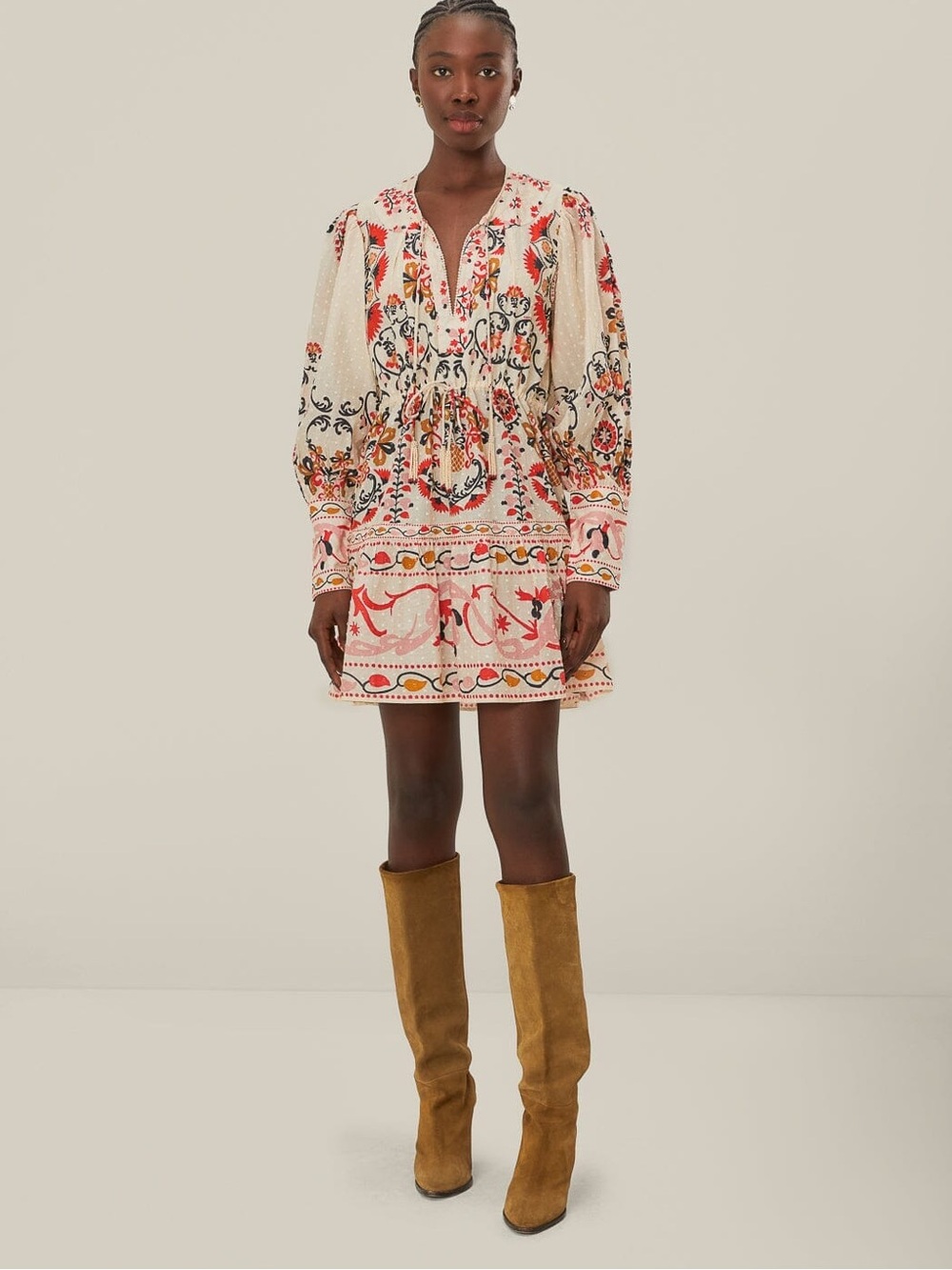 Farm Rio: Cream Cashew Mandala Mini Dress - Picture 9 of 11